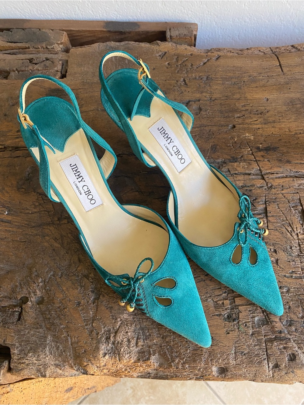 Jimmy Choo Emerald Kid Suede Pumps